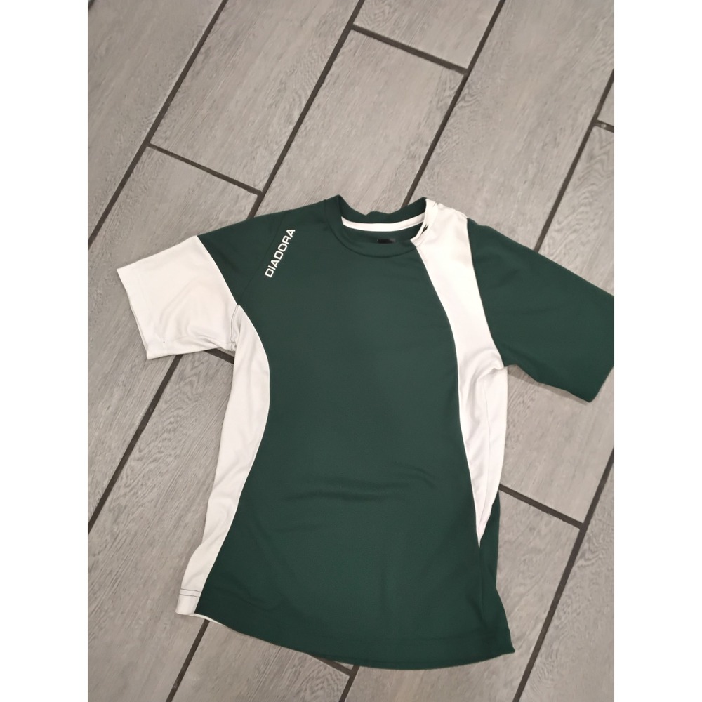 Diadora Womens XXS DiaDry Athletic Soccer Training Shirt Green White Colorblock